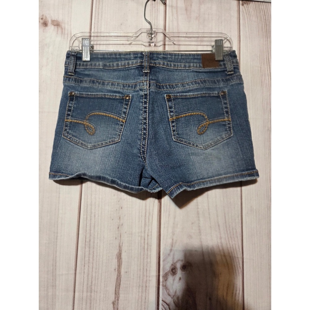 Justice Jeans‎ Girls Denim Shorts Size 12 12 5 Blue Heart Detail - Picture 2 of 7